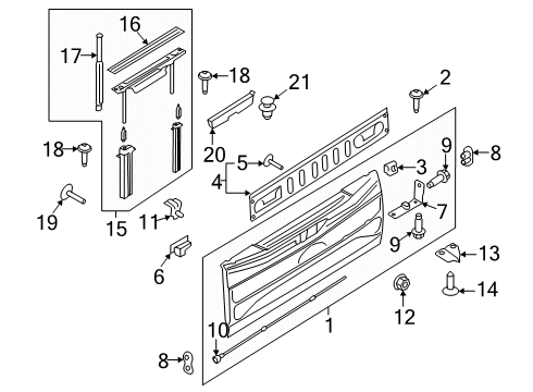 2017 Ford F-250 Super Duty Tail Gate Diagram 2 - Thumbnail