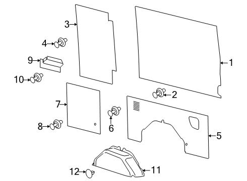 2025 Ford Transit-150 Interior Trim - Side Panel Diagram