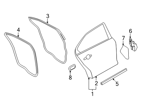 2014 Ford Special Service Police Sedan Door & Components Diagram
