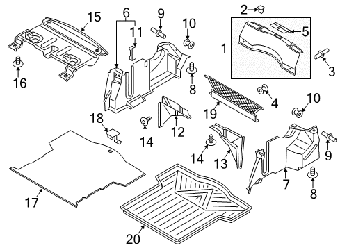2015 Lincoln MKZ Cargo Lamp, Rear Passenger Side Diagram for DA5Z-13776-A