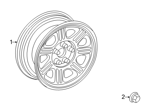2002 Lincoln Blackwood Wheel Nut Diagram for F81Z-1012-AA