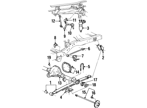 2001 Mercury Mountaineer Axle Housing - Rear Diagram