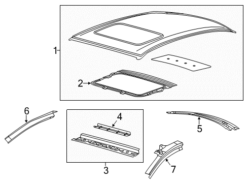 2014 Ford Special Service Police Sedan Roof & Components Diagram