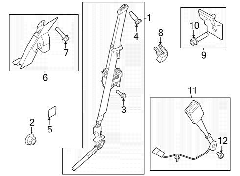 2025 Ford F-350 Super Duty Seat Belt Diagram
