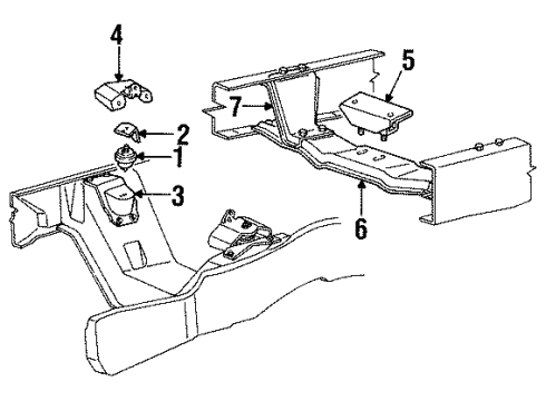1992 Ford Bronco Engine & Trans Mounting Diagram