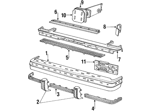 1984 Ford LTD Bumper & Components - Rear Diagram