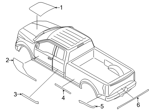 2016 Ford F-150 Stripe Tape & Decals Diagram