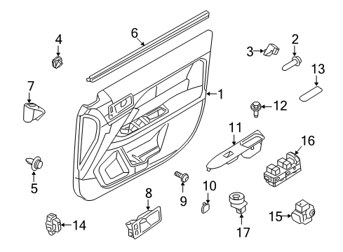 2010 Mercury Milan Interior Trim - Front Door Diagram