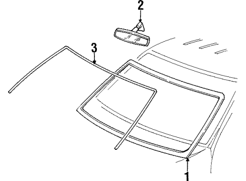 2001 Mercury Mountaineer Glass - Windshield Diagram
