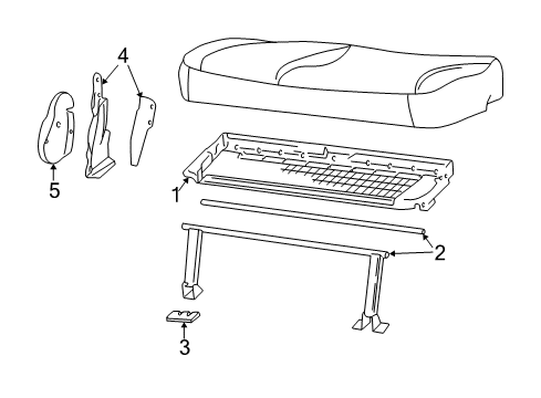 1998 Ford Expedition Rear Seat Components Diagram 2 - Thumbnail