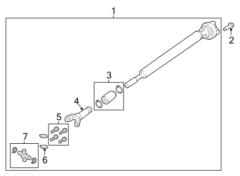 2024 Ford F-350 Super Duty Front Propeller Shaft Diagram