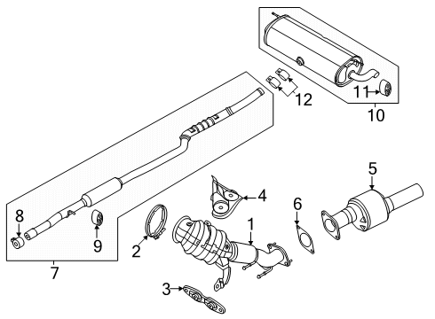 2025 Lincoln Nautilus Clamp - Exhaust Diagram for PZ1Z-5A231-A