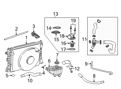 2009 Ford Mustang Radiator & Components Diagram