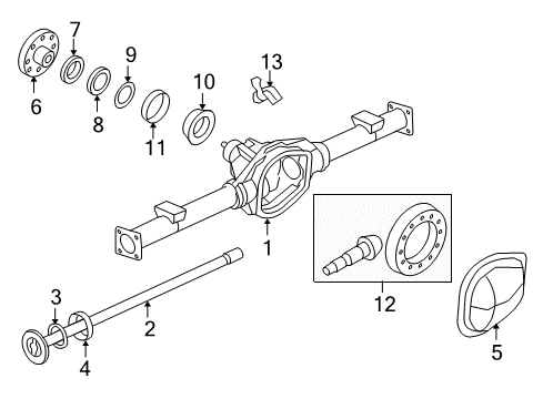 2009 Ford F-250 Super Duty Axle Housing - Rear Diagram