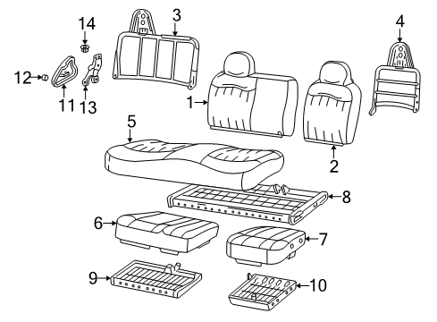 2000 Ford F-150 Front Seat Components Diagram