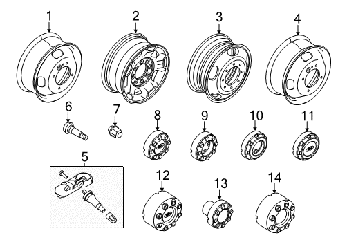 2013 Ford F-250 Super Duty Wheels Diagram