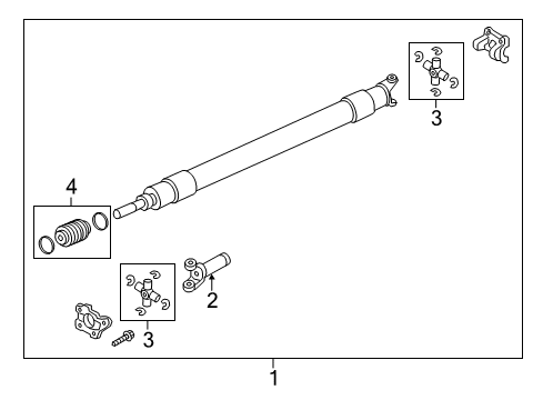 2021 Ford F-250 Super Duty Drive Shaft - Rear Diagram