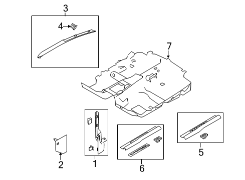 2012 Ford Mustang Interior Trim - Pillars Diagram