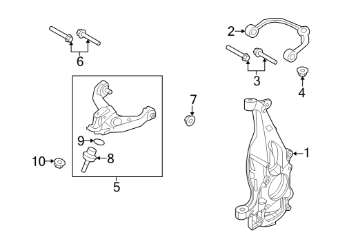 2024 Ford F-150 Lightning Front Suspension Components Diagram
