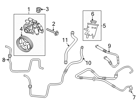 2007 Lincoln Navigator P/S Pump & Hoses Diagram