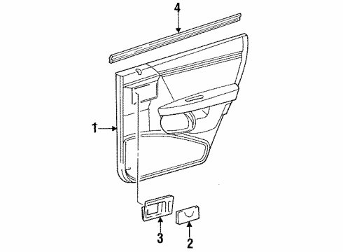 1992 Mercury Sable Interior Trim - Rear Door Diagram