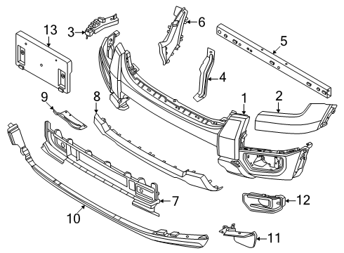 2024 Ford Ranger Bumper & Components - Front Diagram