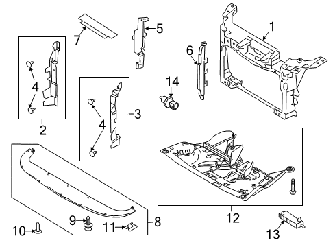 2019 Ford Flex Radiator Support Diagram