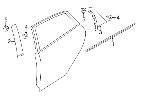 2016 Ford Focus Exterior Trim - Rear Door Diagram