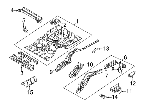 2019 Ford Flex Rear Floor & Rails Diagram
