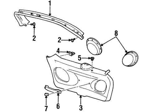 1997 Mercury Sable Interior Trim - Lift Gate Diagram
