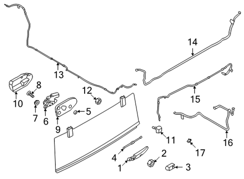 2024 Ford Bronco Rear Wiper Components Diagram