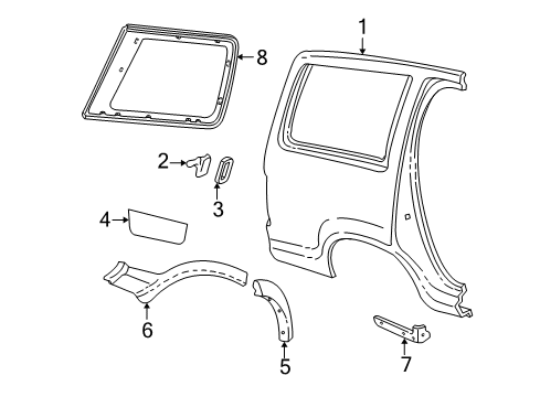 2000 Ford Explorer Exterior Trim - Quarter Panel Diagram