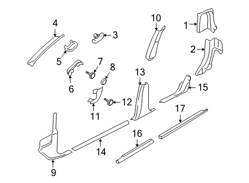 2008 Ford Explorer Sport Trac Interior Trim - Cab Diagram 2 - Thumbnail
