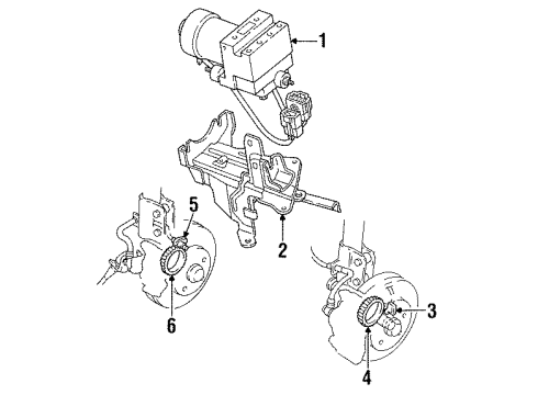 1995 Ford Aspire ABS Components Diagram