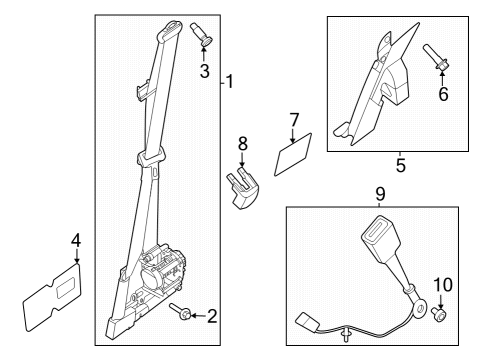 2025 Ford F-350 Super Duty Front Seat Belts Diagram 3 - Thumbnail
