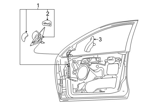 2003 Ford Focus Outside Mirrors Diagram 2 - Thumbnail