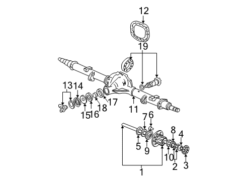 2005 Ford F-250 Super Duty Axle Housing - Rear Diagram