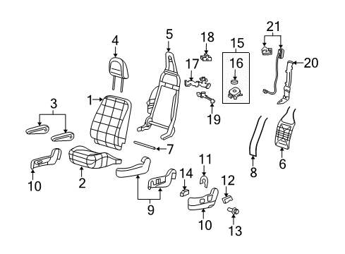 2004 Ford Freestar Front Seat Components Diagram