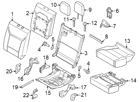 2025 Ford F-250 Super Duty Rear Seat Components Diagram