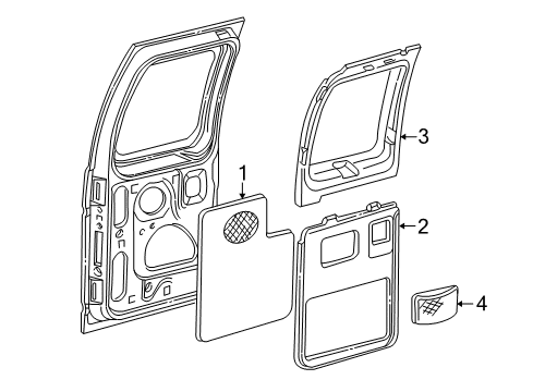 2003 Ford E-150 Interior Trim - Back Door Diagram