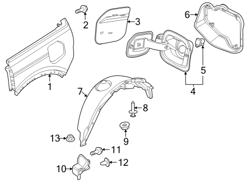 2024 Ford Bronco Quarter Panel & Components Diagram