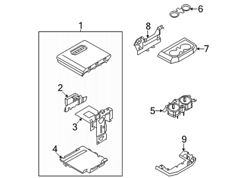 2024 Ford F-150 Front Console Diagram