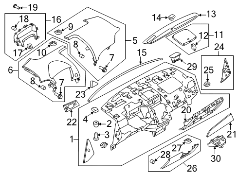2013 Lincoln MKX Cover Bumper Diagram for -W704870-S300