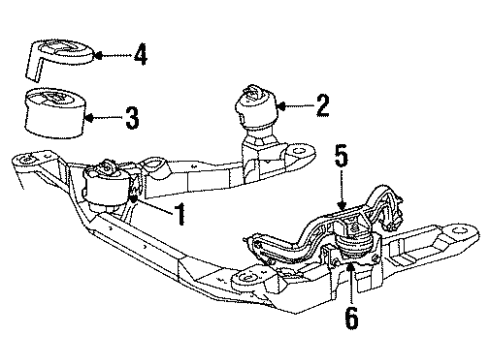 1999 Ford Taurus Engine & Trans Mounting Diagram 3 - Thumbnail
