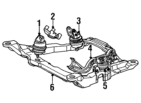 1999 Lincoln Continental Engine & Trans Mounting Diagram