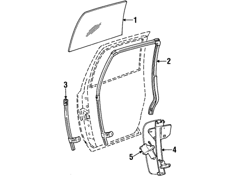 1997 Lincoln Town Car Glass - Door Diagram
