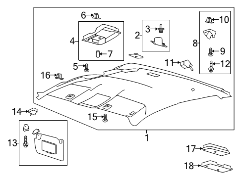 2019 Ford Ranger Interior Trim - Cab Diagram