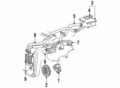1993 Ford Crown Victoria P/S Pump & Hoses Diagram 2 - Thumbnail