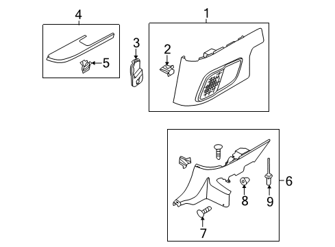 2012 Ford Mustang Interior Trim - Quarter Panels Diagram