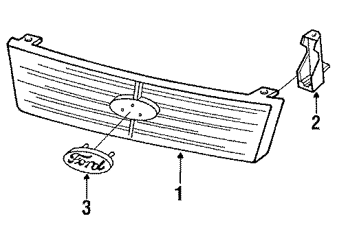 1985 Mercury Lynx Grille & Components Diagram
